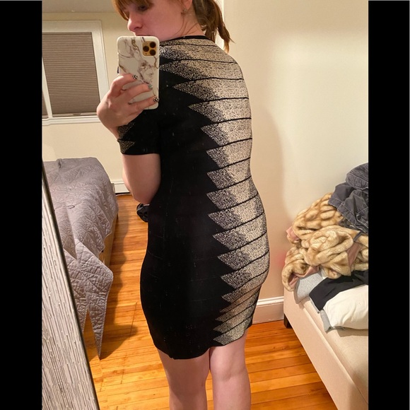 French connection black and beige band dress 10 - Picture 5 of 7